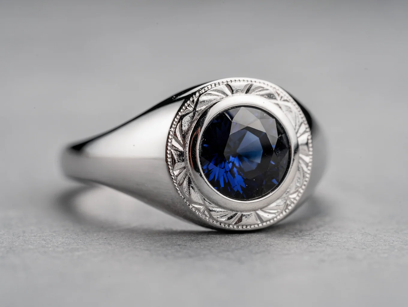 Master jeweler shaping a custom sterling silver signet ring